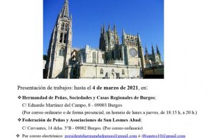 Se convocan el VII Concurso de relatos cortos Catedral de Burgos y Camino de Santiago. VIII siglos andando juntos