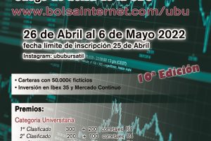 El juego de la bolsa de la Universidad de Burgos se desarrollará del 26 de abril al 6 de mayo y el plazo de inscripción finaliza el 25 de abril